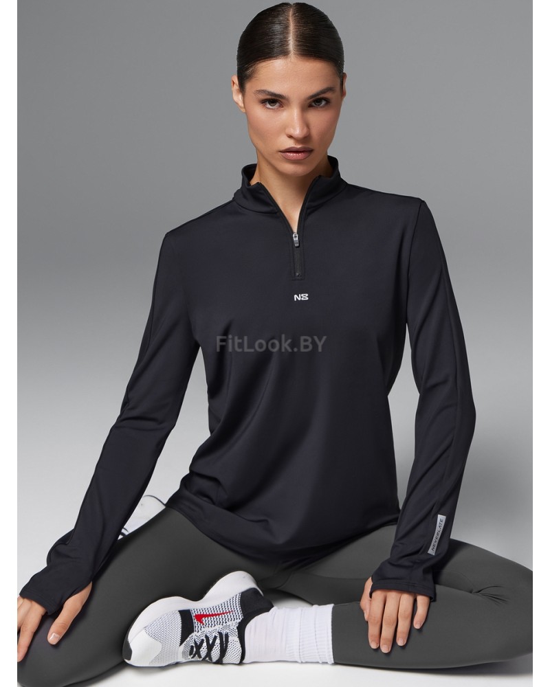 Спортивный лонгслив ZIP Base Sleeve Black