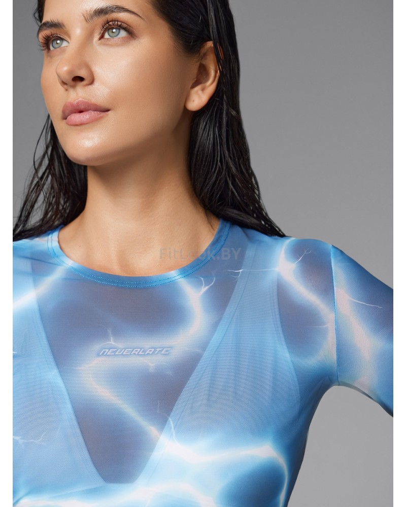 Укороченный рашгард-сетка Neverlate Blue Multicolor