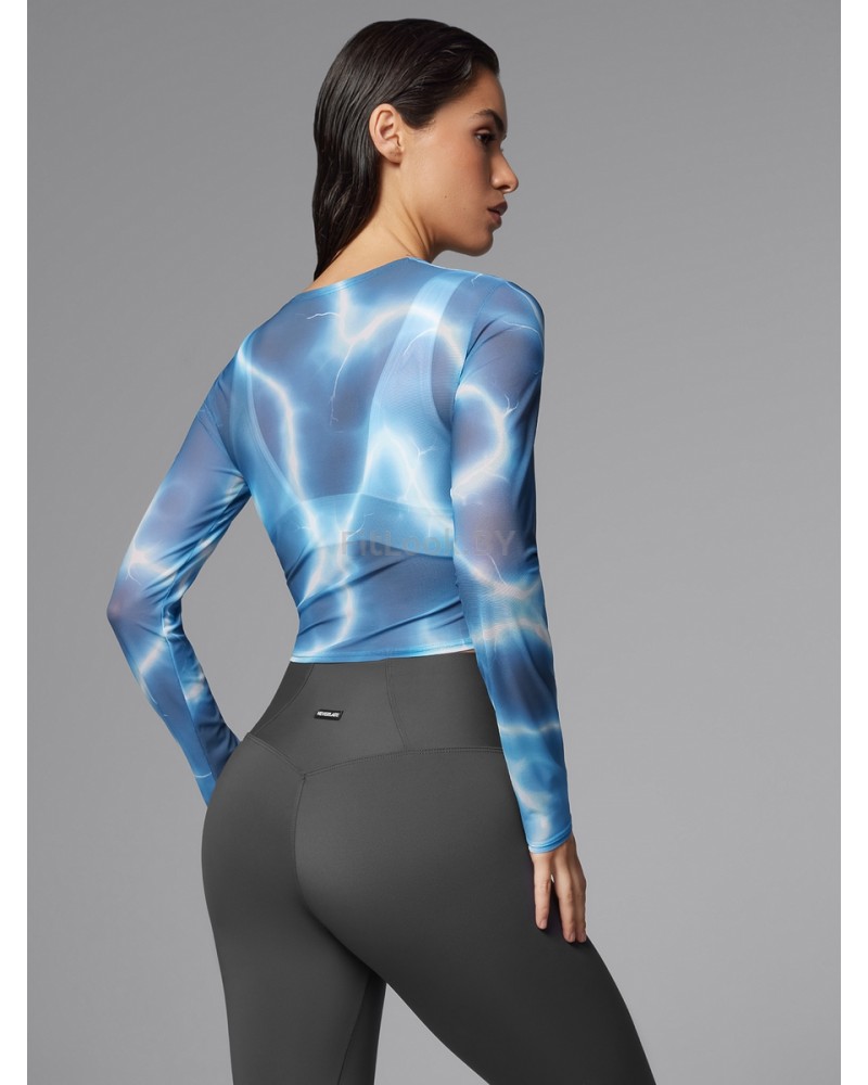 Укороченный рашгард-сетка Neverlate Blue Multicolor