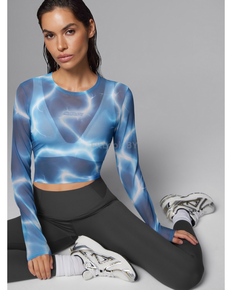 Укороченный рашгард-сетка Neverlate Blue Multicolor