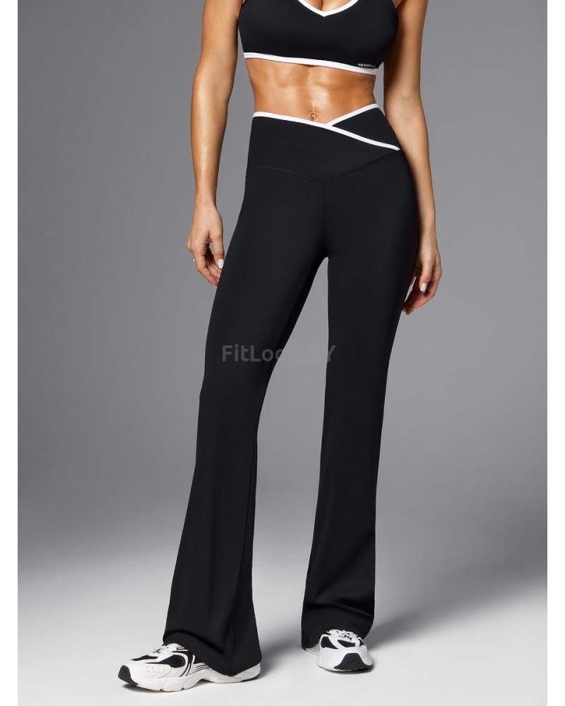 Спортивные брюки клеш Outlined Cross Black