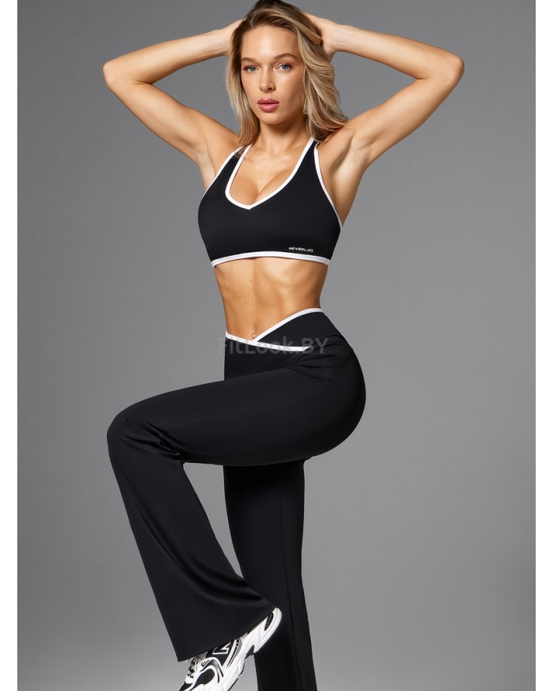 Спортивные брюки клеш Outlined Cross Black