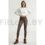 Тёплые леггинсы FITBASE Tapes Brown (среднее утепление)