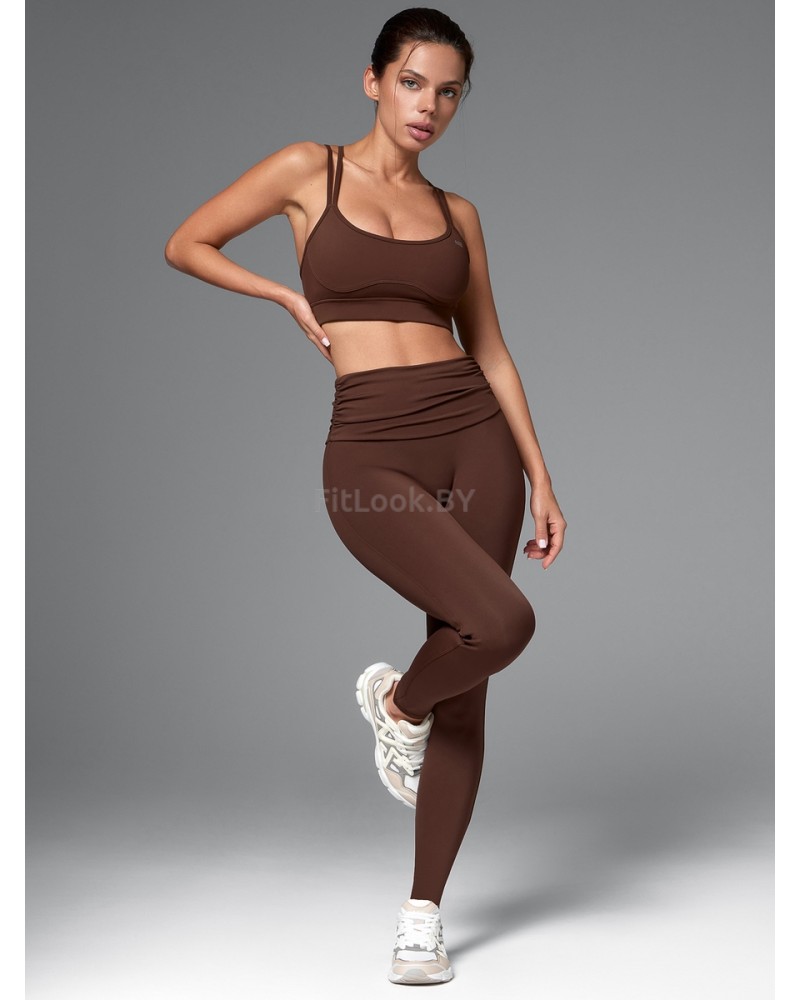 Спортивные леггинсы Брауни с широким поясом