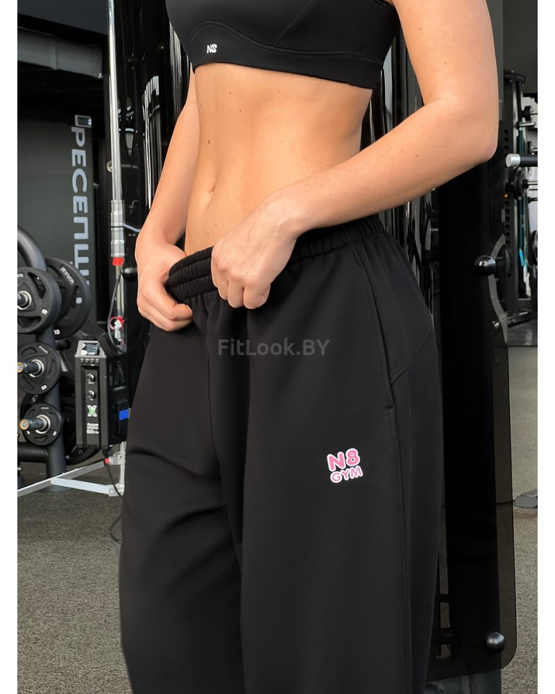 Спортивные брюки свободного кроя  GYM Bunny Black