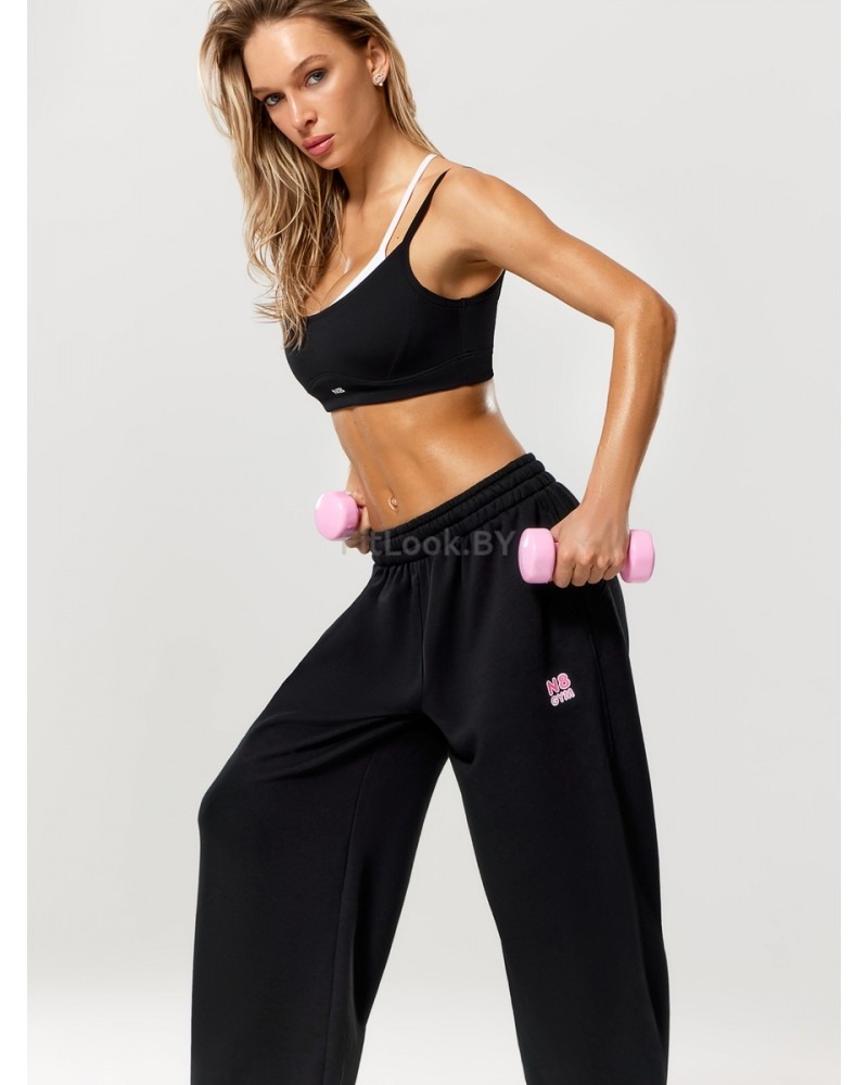 Спортивные брюки свободного кроя  GYM Bunny Black