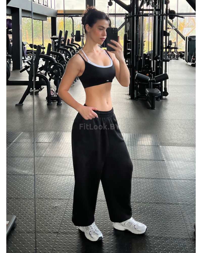 Спортивные брюки свободного кроя  GYM Bunny Black