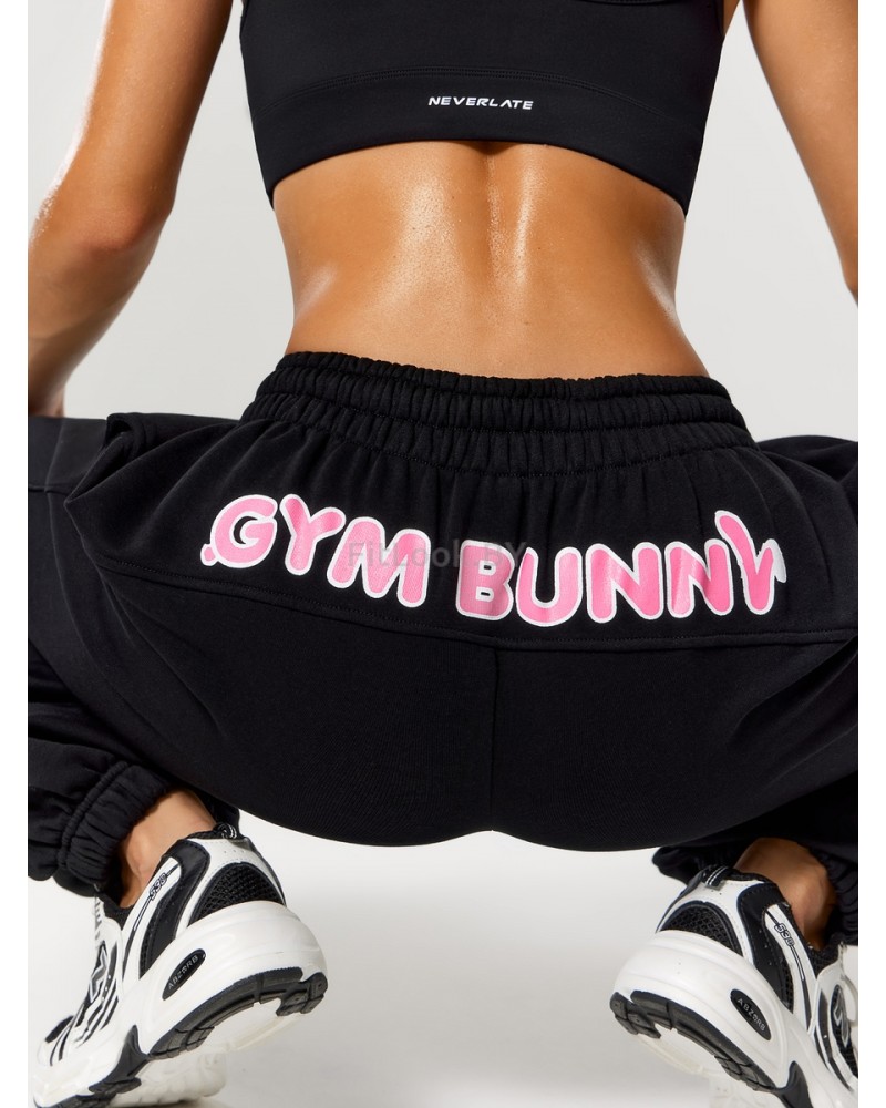 Спортивные брюки свободного кроя  GYM Bunny Black