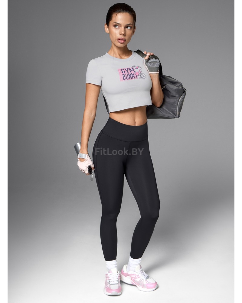 Укороченная спортивная футболка из хлопка GYM Bunny