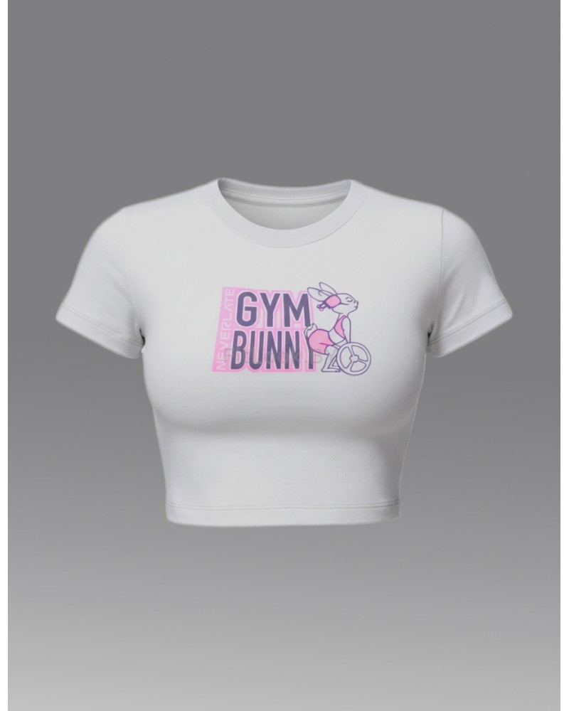 Укороченная спортивная футболка из хлопка GYM Bunny