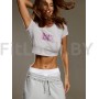 Укороченная спортивная футболка из хлопка GYM Bunny