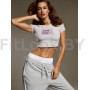 Укороченная спортивная футболка из хлопка GYM Bunny