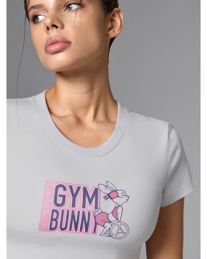 Укороченная спортивная футболка из хлопка GYM Bunny