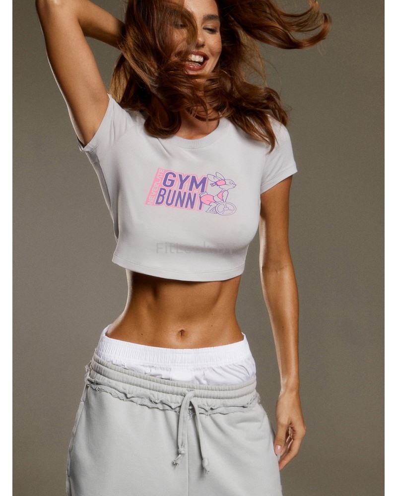Укороченная спортивная футболка из хлопка GYM Bunny