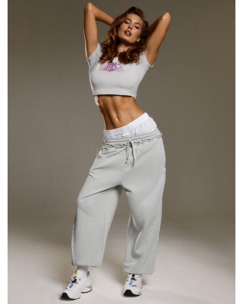 Укороченная спортивная футболка из хлопка GYM Bunny