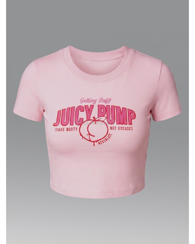 Укороченная спортивная футболка из хлопка Juicy Pump Pink
