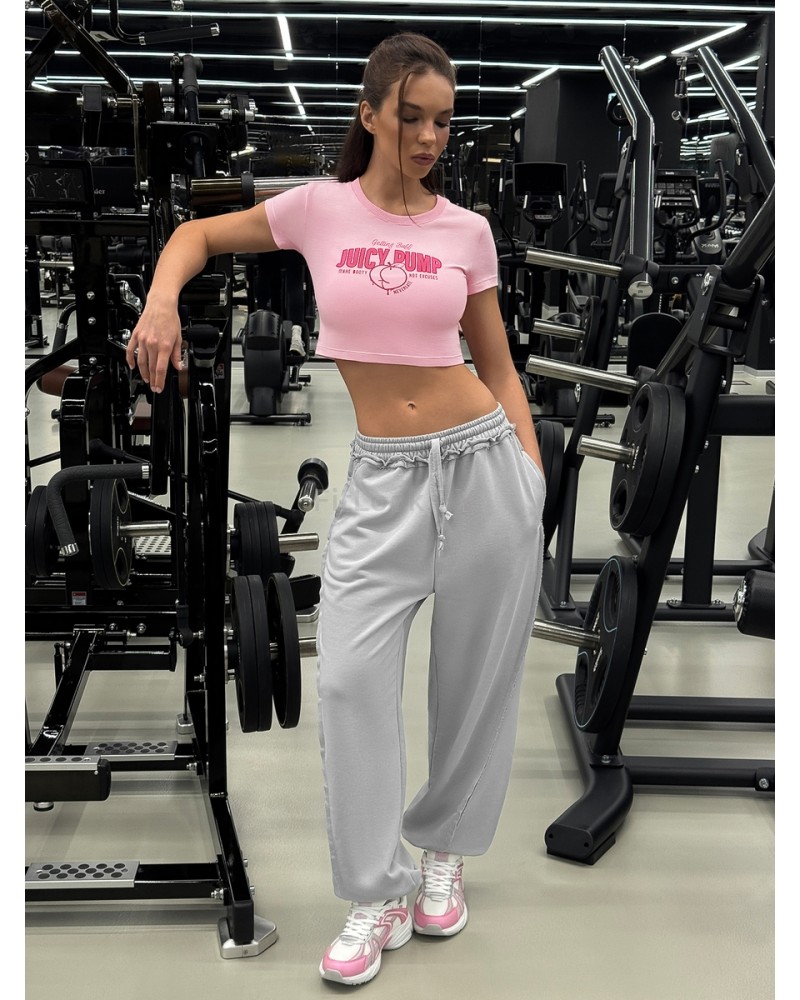 Укороченная спортивная футболка из хлопка Juicy Pump Pink