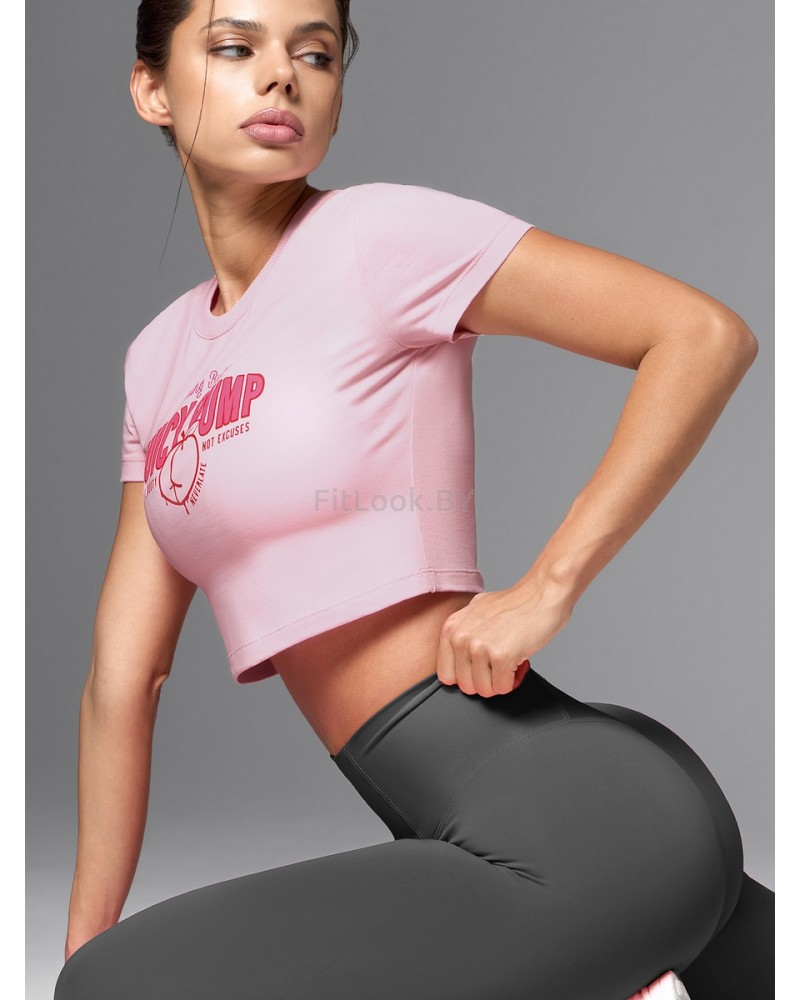 Укороченная спортивная футболка из хлопка Juicy Pump Pink