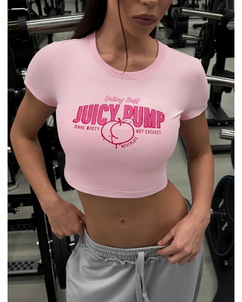 Укороченная спортивная футболка из хлопка Juicy Pump Pink