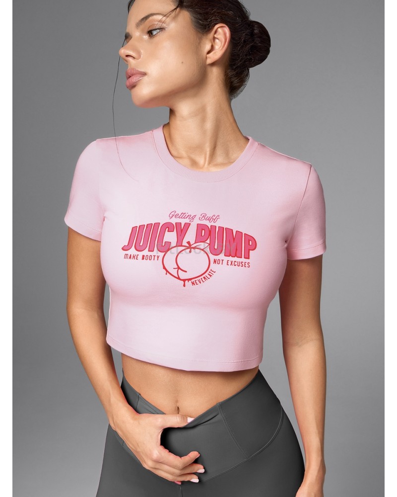Укороченная спортивная футболка из хлопка Juicy Pump Pink