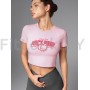 Укороченная спортивная футболка из хлопка Juicy Pump Pink