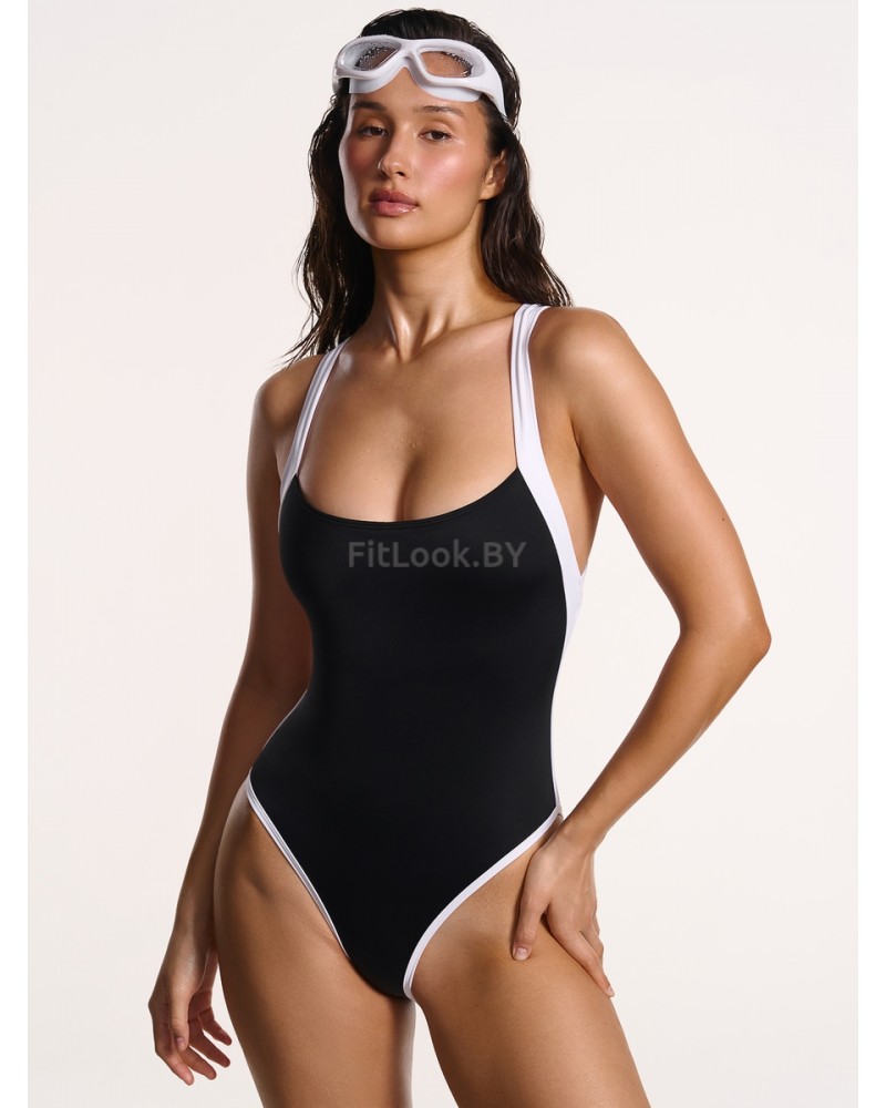 Купальник спортивный Neverlate Outlined Contrast Black