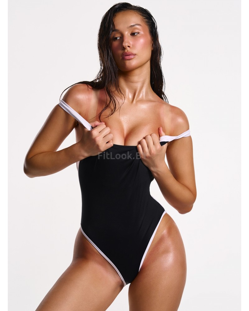 Купальник спортивный Neverlate Outlined Contrast Black