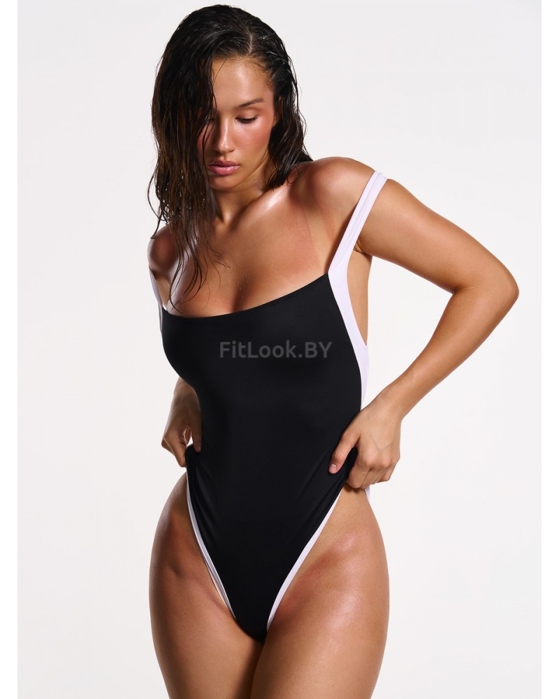 Купальник спортивный Neverlate Outlined Contrast Black