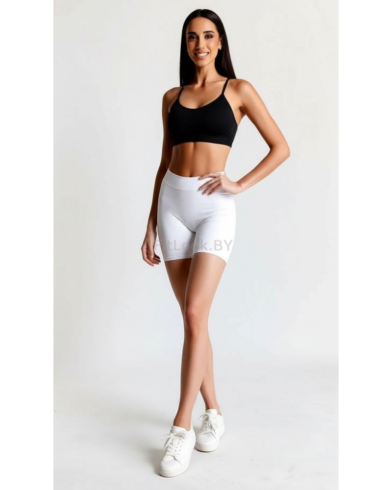 Белые спортивные шорты со сборочкой ShapeUP White