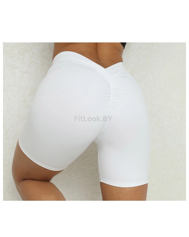 Белые спортивные шорты со сборочкой ShapeUP White