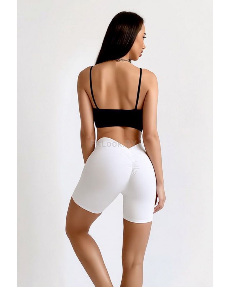 Белые спортивные шорты со сборочкой ShapeUP White