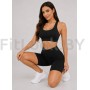 Чёрные спортивные шорты со сборочкой Shape UP Black