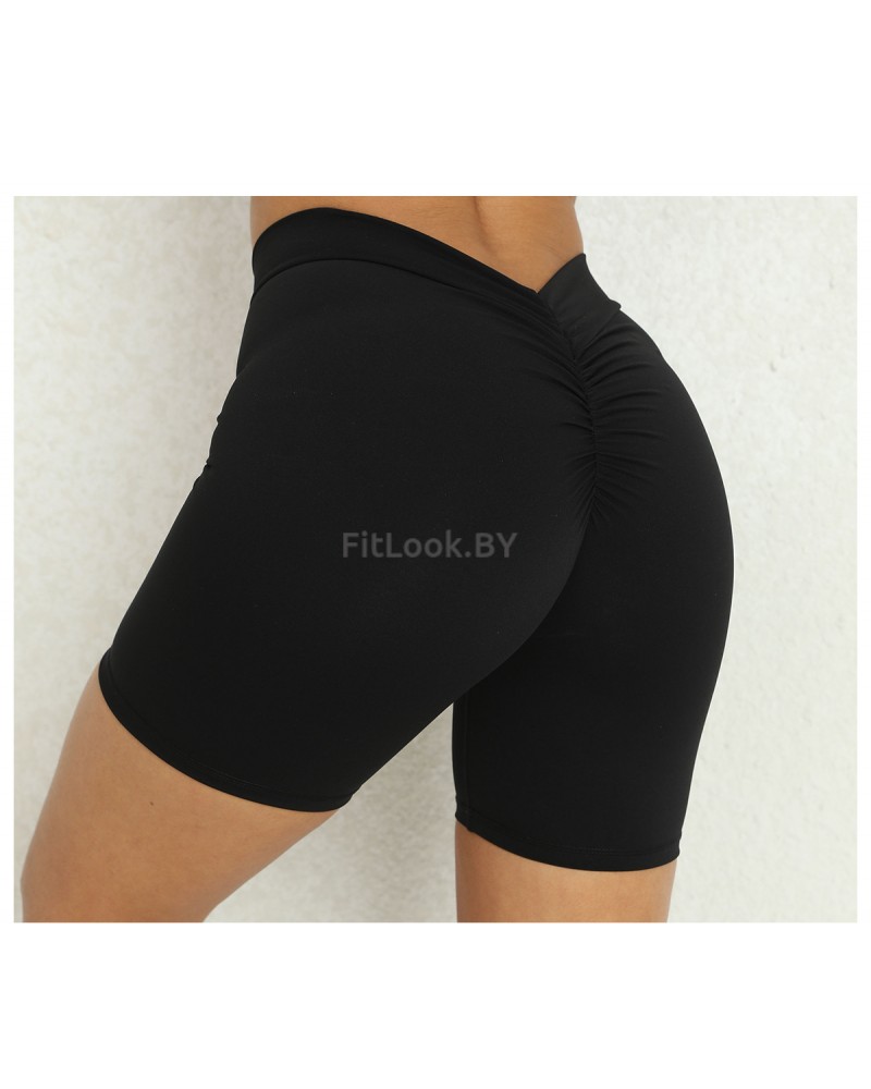 Чёрные спортивные шорты со сборочкой Shape UP Black