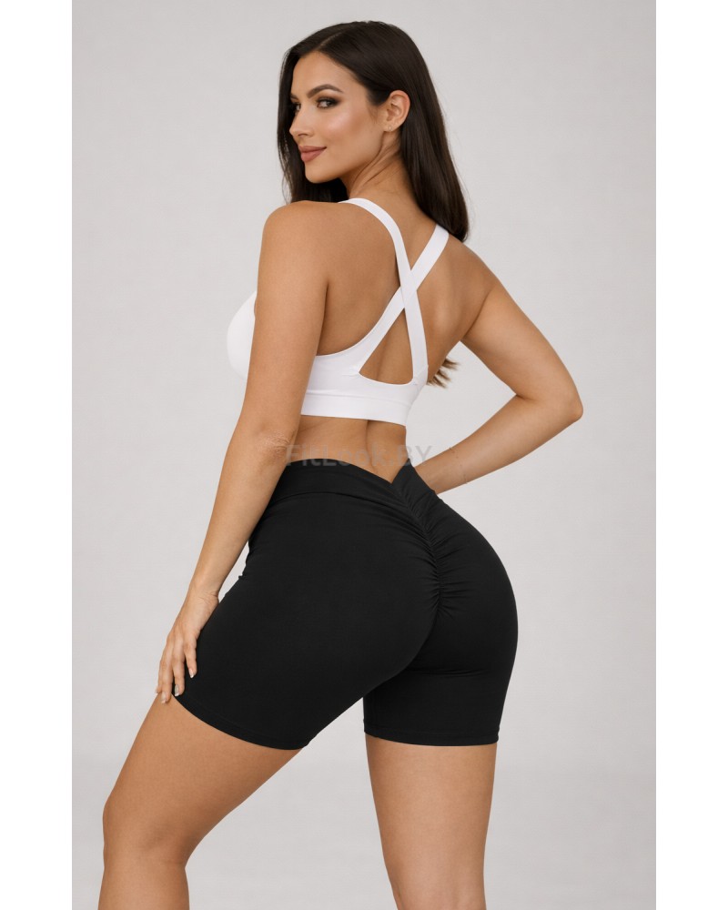 Чёрные спортивные шорты со сборочкой Shape UP Black