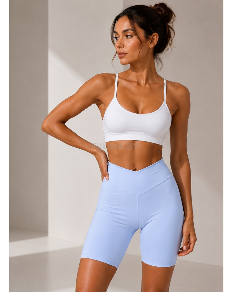 Голубые спортивные шорты со сборочкой ShapeUP Blue