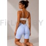 Голубые спортивные шорты со сборочкой ShapeUP Blue