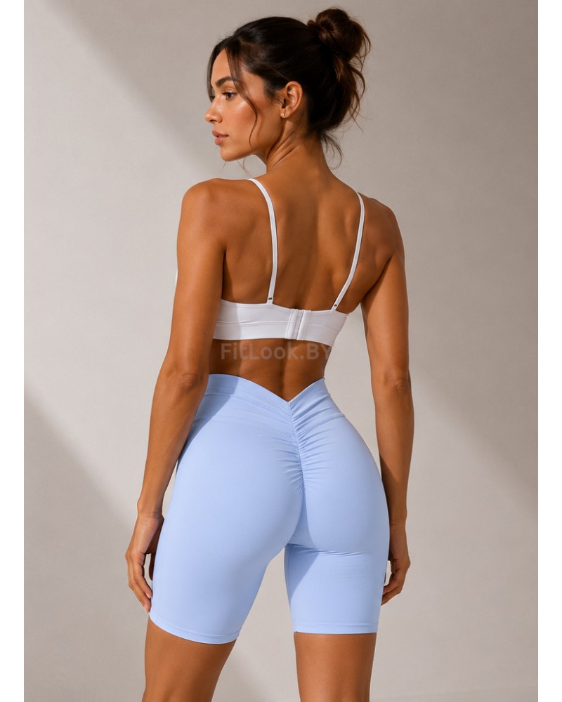 Голубые спортивные шорты со сборочкой ShapeUP Blue