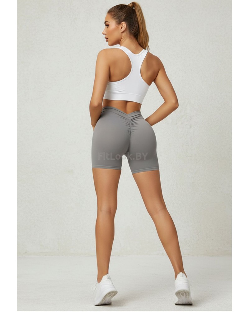 Серые спортивные шорты со сборочкой ShapeUp Grey