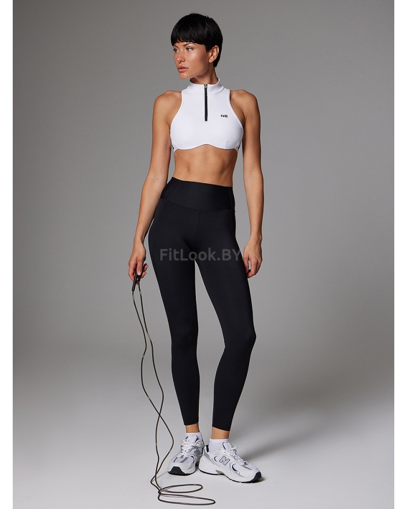 Белое спортивное бра на молнии Neverlate