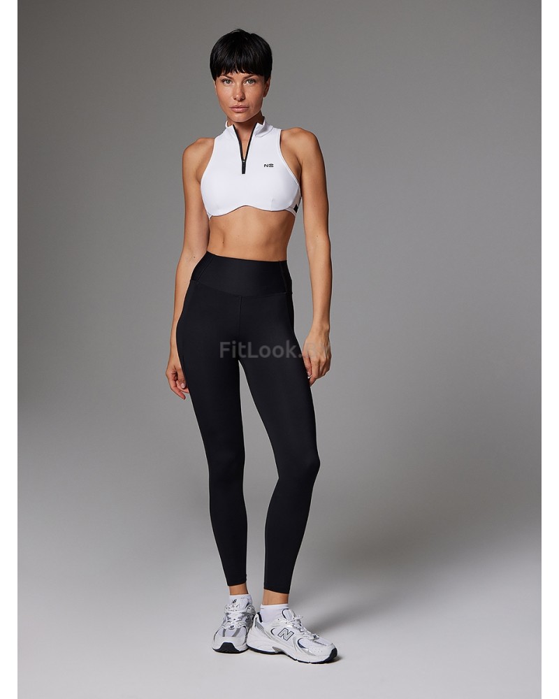 Белое спортивное бра на молнии Neverlate