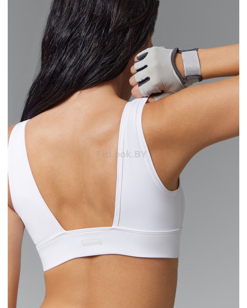 Спортивный топ-бра белый с лёгкой поддержкой