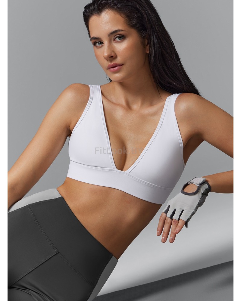 Спортивный топ-бра белый с лёгкой поддержкой