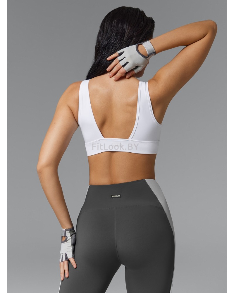 Спортивный топ-бра белый с лёгкой поддержкой
