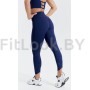 Синие леггинсы со сборочкой на ногах  Fira Blue