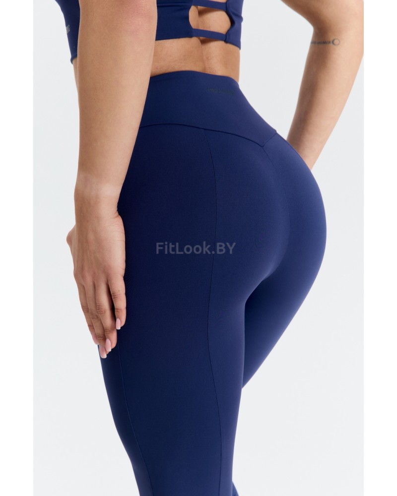 Синие леггинсы со сборочкой на ногах  Fira Blue
