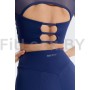 Синие леггинсы со сборочкой на ногах  Fira Blue