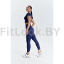 Синие леггинсы со сборочкой на ногах  Fira Blue