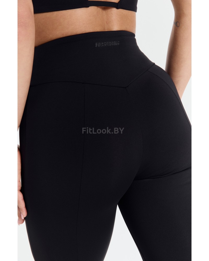 Чёрные леггинсы со сборочкой на ногах  Fira Black