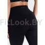 Чёрные леггинсы со сборочкой на ногах  Fira Black