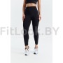 Чёрные леггинсы со сборочкой на ногах  Fira Black